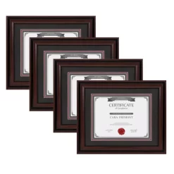 Picture Frames DesignOvation Watson 11×14 Matted To 8.5×11 Brown Picture Frame Set Of 4