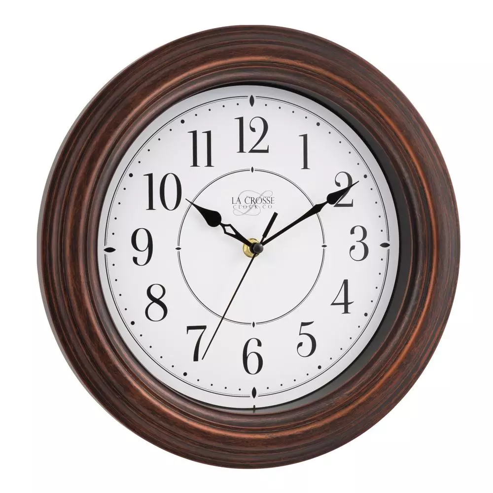 Wall Clocks La Crosse Technology 12 In. H Round Brown Plastic Wall Clock With Silent Movement 6 Wall Clocks La Crosse Technology 12 In. H Round Brown Plastic Wall Clock With Silent Movement - Image 4