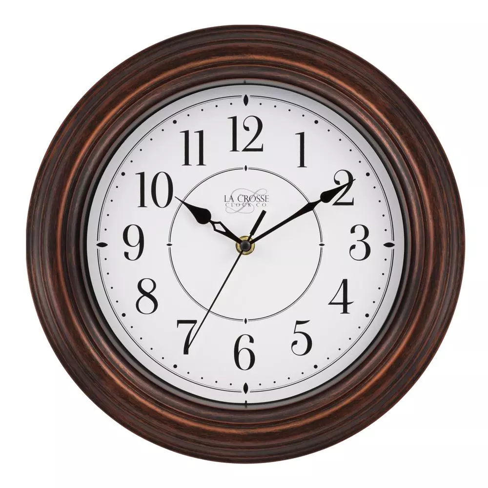 Wall Clocks La Crosse Technology 12 In. H Round Brown Plastic Wall Clock With Silent Movement 3 Wall Clocks La Crosse Technology 12 In. H Round Brown Plastic Wall Clock With Silent Movement
