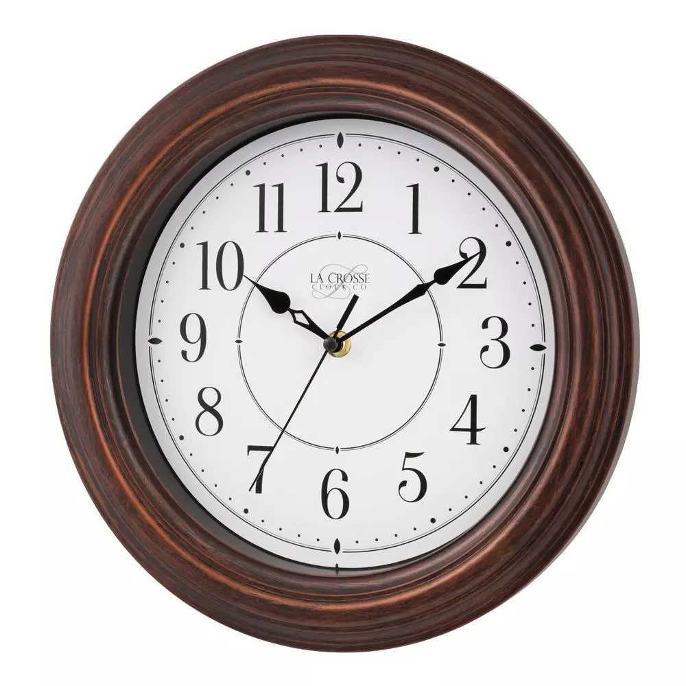 Wall Clocks La Crosse Technology 12 In. H Round Brown Plastic Wall Clock With Silent Movement 5 Wall Clocks La Crosse Technology 12 In. H Round Brown Plastic Wall Clock With Silent Movement - Image 3