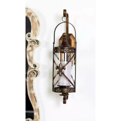 Wall Accents LITTON LANE Old World Riveted Burnished Bronze Iron Candle Sconce -SAFAVIEH Shop brown litton lane candle holders 68391 31 1000