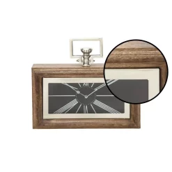 Table Clocks LITTON LANE Oak Brown And Silver Table Clock -SAFAVIEH Shop brown litton lane table clocks 40695 4f 1000
