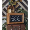Table Clocks LITTON LANE Oak Brown And Silver Table Clock -SAFAVIEH Shop brown litton lane table clocks 40695 64 1000