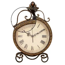 Table Clocks LITTON LANE 17 In. X 11 In. Round Iron Table Clock -SAFAVIEH Shop brown litton lane table clocks 72755 4f 1000