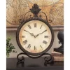 Table Clocks LITTON LANE 17 In. X 11 In. Round Iron Table Clock -SAFAVIEH Shop brown litton lane table clocks 72755 64 1000