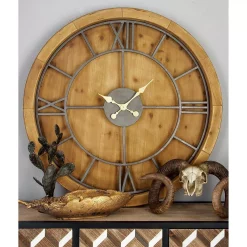 Wall Clocks LITTON LANE 40 In. Rustic Wooden Round Wall Clock 13 Wall Clocks LITTON LANE 40 In. Rustic Wooden Round Wall Clock -SAFAVIEH Shop brown litton lane wall clocks 44381 31 1000