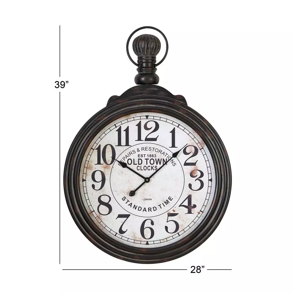 Wall Clocks LITTON LANE 39 In. X 28 In. Wood Wall Clock 6 Wall Clocks LITTON LANE 39 In. X 28 In. Wood Wall Clock - Image 4