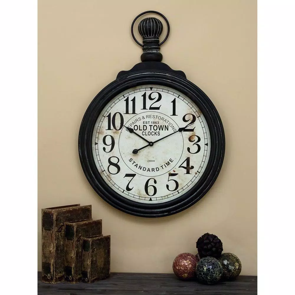 Wall Clocks LITTON LANE 39 In. X 28 In. Wood Wall Clock 7 Wall Clocks LITTON LANE 39 In. X 28 In. Wood Wall Clock - Image 5