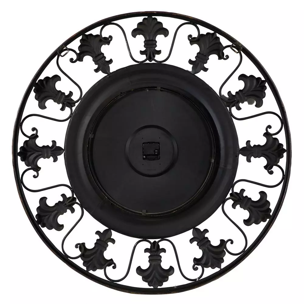 Wall Clocks LITTON LANE 38 In. Traditional Fleur-De-Lis Iron Wall Clock 4 Wall Clocks LITTON LANE 38 In. Traditional Fleur-De-Lis Iron Wall Clock - Image 2