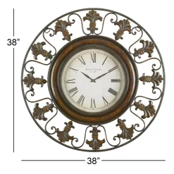 Wall Clocks LITTON LANE 38 In. Traditional Fleur-De-Lis Iron Wall Clock 9 Wall Clocks LITTON LANE 38 In. Traditional Fleur-De-Lis Iron Wall Clock -SAFAVIEH Shop brown litton lane wall clocks 75621 c3 1000
