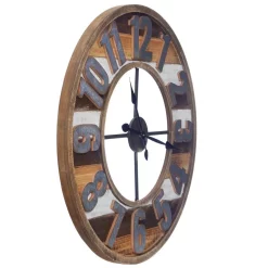 Wall Clocks Pinnacle Rustic Reclaimed Wood And Metal Brown Wall Clock -SAFAVIEH Shop brown pinnacle wall clocks 18fw1543e 1f 1000