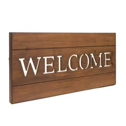 Wall Signs Pinnacle Welcome Cut Out Wood Plank Wall Art Decor -SAFAVIEH Shop brown pinnacle wall signs 1805 3716 4f 1000