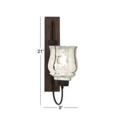 Wall Accents LITTON LANE 21 In. New Traditional Silver Flared Top Hurricane Candle Sconce 14 Wall Accents LITTON LANE 21 In. New Traditional Silver Flared Top Hurricane Candle Sconce -SAFAVIEH Shop brown silver litton lane candle holders 23807 1f 1000