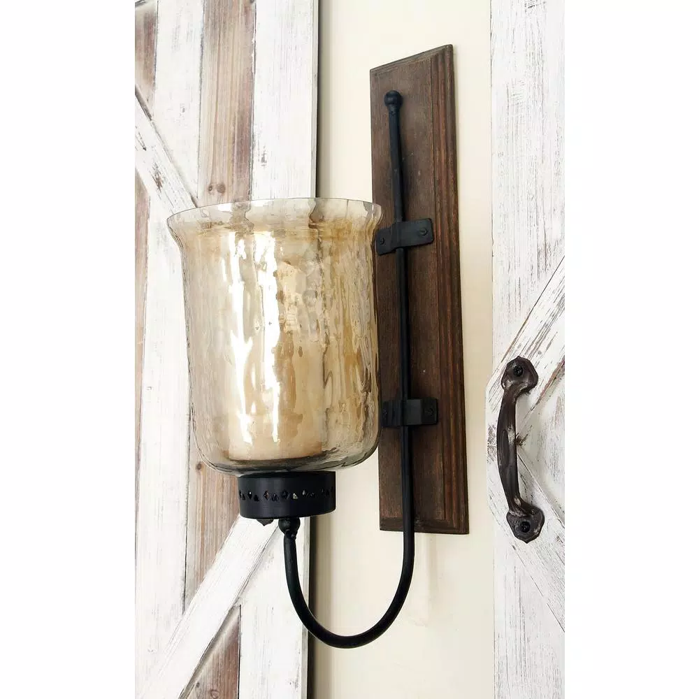 Wall Accents LITTON LANE 21 In. New Traditional Silver Flared Top Hurricane Candle Sconce 9 Wall Accents LITTON LANE 21 In. New Traditional Silver Flared Top Hurricane Candle Sconce - Image 7