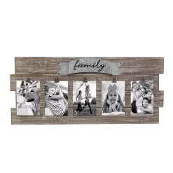 Picture Frames Stonebriar Collection Rustic Wood Collage Picture Frame With Clips And Metal Detail