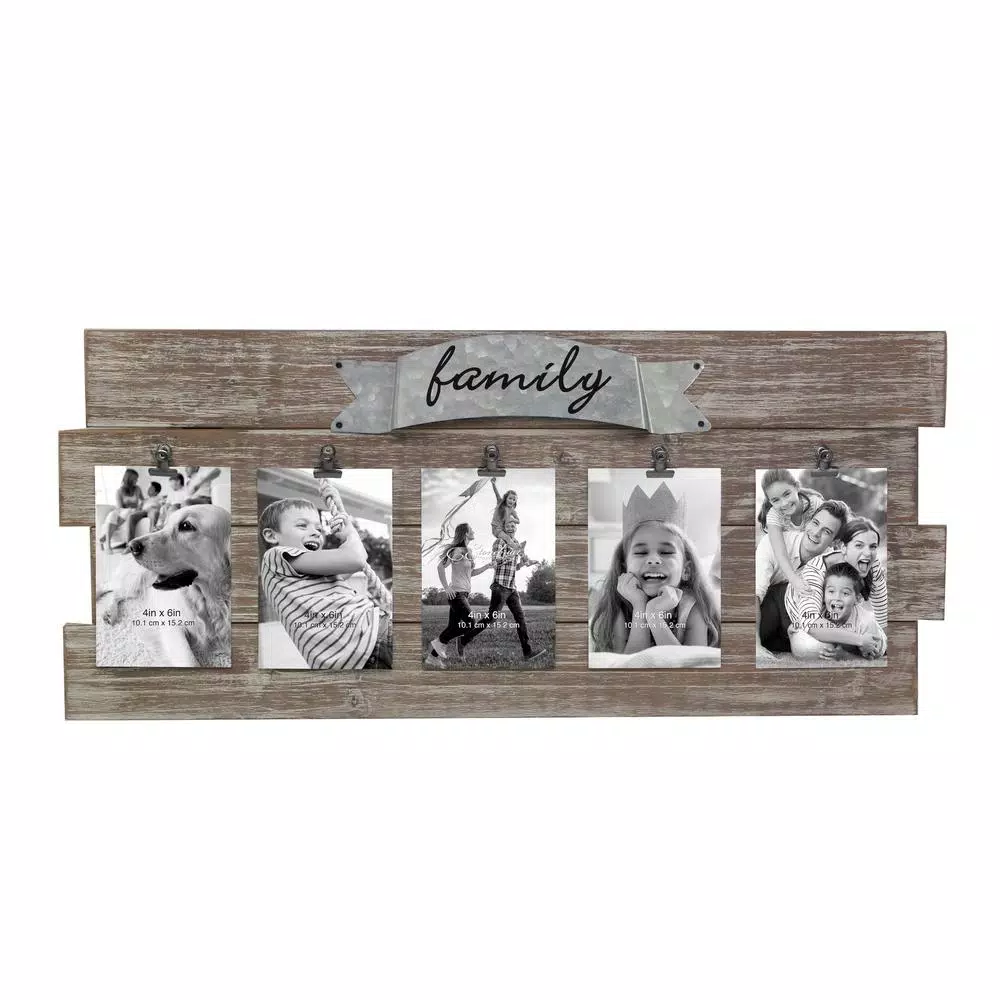 Picture Frames Stonebriar Collection Rustic Wood Collage Picture Frame With Clips And Metal Detail 3 Picture Frames Stonebriar Collection Rustic Wood Collage Picture Frame With Clips And Metal Detail