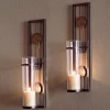 Wall Accents DANYA B Contemporary Metal Brown Wall Candle Sconces With Antique Patina Medallions (Set Of 2) -SAFAVIEH Shop brown tan danya b candle holders qba636 64 1000