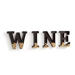 Wall Signs DANYA B Wine Letters Metal Wall Mount Cork Holder