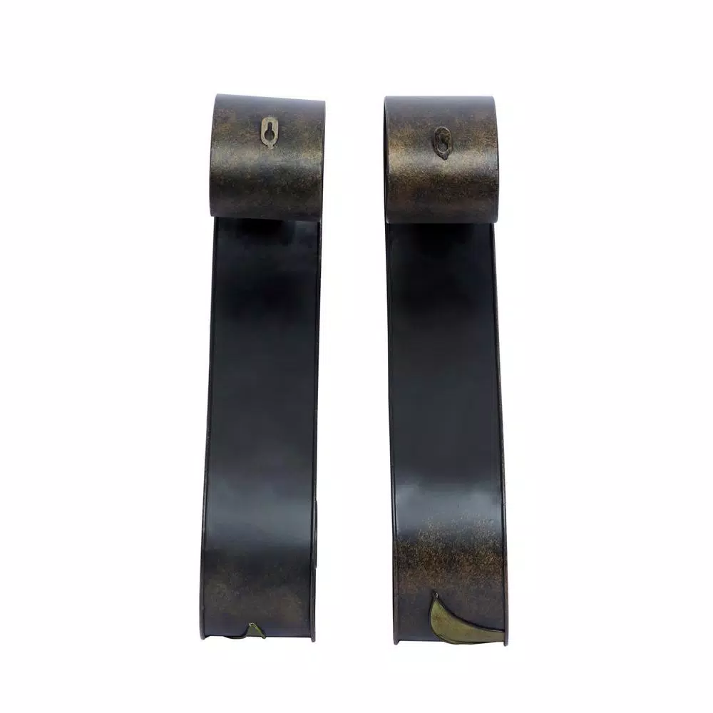 Wall Accents LITTON LANE 19 In. X 5 In. Scrolled Iron Candle Sconces With Metallic Brown Finish (Pair) 5 Wall Accents LITTON LANE 19 In. X 5 In. Scrolled Iron Candle Sconces With Metallic Brown Finish (Pair) - Image 3
