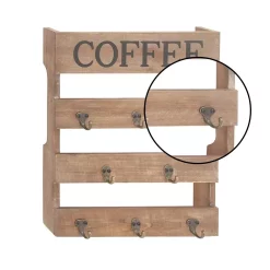 Wall Signs LITTON LANE 15 In. X 19 In. Traditional Wood And Metal “Coffee” Wall Hook -SAFAVIEH Shop brown tan litton lane wall signs 84293 4f 1000