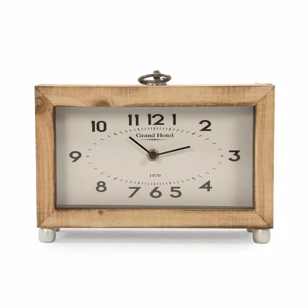 Table Clocks Zentique Wooden Box With Metal Ring Table Clock 3 Table Clocks Zentique Wooden Box With Metal Ring Table Clock