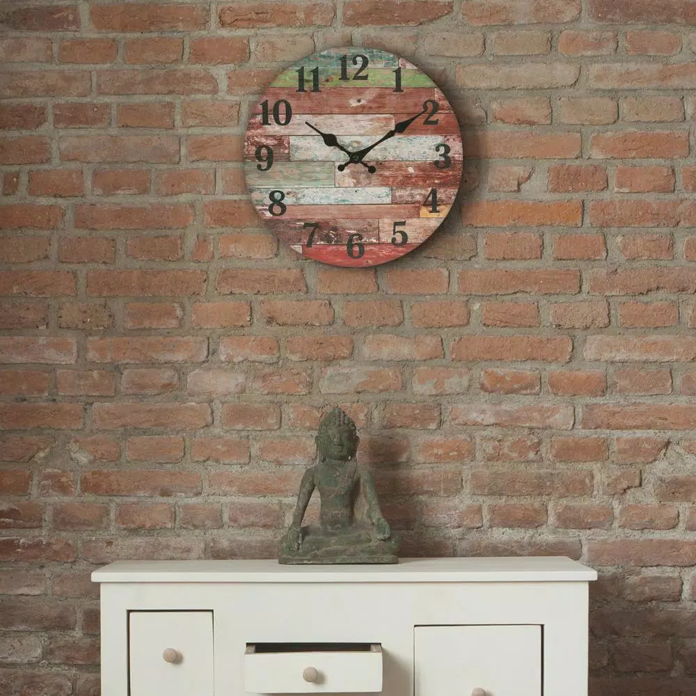 Wall Clocks Stonebriar Collection Farmhouse Worn Wood Wall Clock 7 Wall Clocks Stonebriar Collection Farmhouse Worn Wood Wall Clock - Image 5
