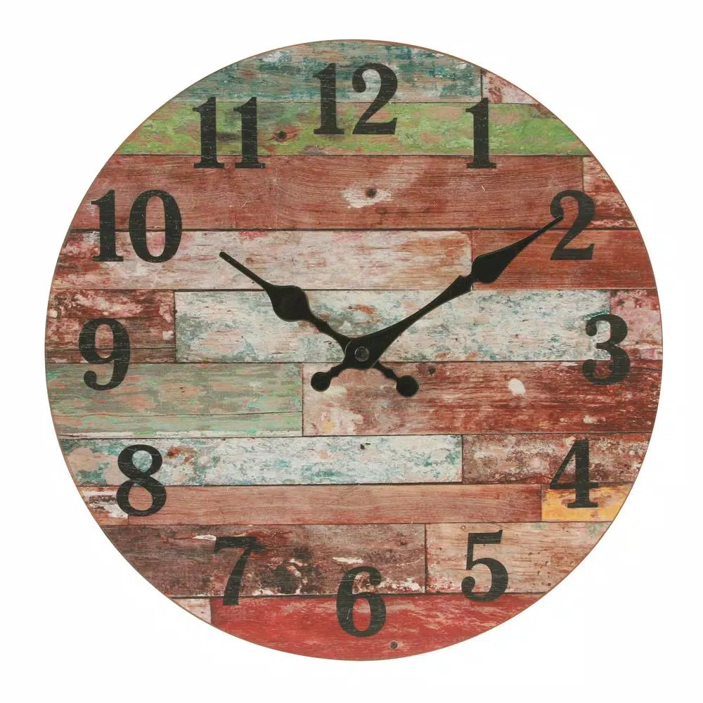 Wall Clocks Stonebriar Collection Farmhouse Worn Wood Wall Clock 3 Wall Clocks Stonebriar Collection Farmhouse Worn Wood Wall Clock