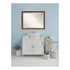 Mirrors Amanti Art Manhattan 46 In. W X 36 In. H Framed Rectangular Beveled Edge Bathroom Vanity Mirror In Burnished Bronze