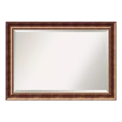 Mirrors Amanti Art Manhattan 42 In. W X 30 In. H Framed Rectangular Beveled Edge Bathroom Vanity Mirror In Burnished Bronze -SAFAVIEH Shop burnished bronze amanti art mirrors dsw3941625 1f 1000