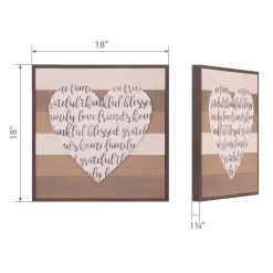 Wall Signs Pinnacle 18 In. X 18 In. Thankful, Grateful, Blessed Cut-Out Heart Wood Decorative Sign -SAFAVIEH Shop cream pinnacle wall signs 1807 3845 1f 1000