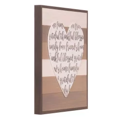 Wall Signs Pinnacle 18 In. X 18 In. Thankful, Grateful, Blessed Cut-Out Heart Wood Decorative Sign -SAFAVIEH Shop cream pinnacle wall signs 1807 3845 4f 1000