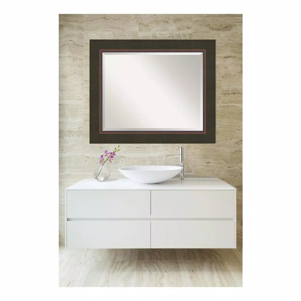 Mirrors Amanti Art Milano 35 In. W X 29 In. H Framed Rectangular Bathroom Vanity Mirror In Dark Bronze 7 Mirrors Amanti Art Milano 35 In. W X 29 In. H Framed Rectangular Bathroom Vanity Mirror In Dark Bronze - Image 5