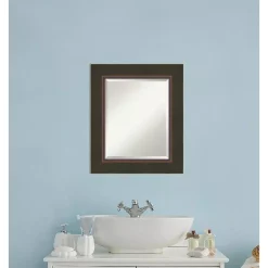 Mirrors Amanti Art Milano 23 In. W X 27 In. H Framed Rectangular Bathroom Vanity Mirror In Dark Bronze