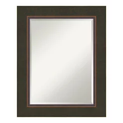 Mirrors Amanti Art Milano 25 In. W X 31 In. H Framed Rectangular Beveled Edge Bathroom Vanity Mirror In Dark Bronze