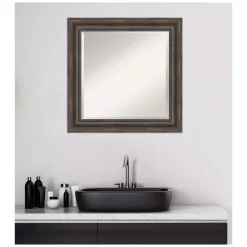 Mirrors Amanti Art Rustic 25 In. W X 25 In. H Framed Square Beveled Edge Bathroom Vanity Mirror In Dark Brown Distressed 16 Mirrors Amanti Art Rustic 25 In. W X 25 In. H Framed Square Beveled Edge Bathroom Vanity Mirror In Dark Brown Distressed -SAFAVIEH Shop dark brown distressed amanti art mirrors dsw4407156 fa 1000