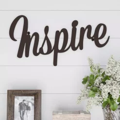 Wall Signs Lavish Home “Inspire” Metal Cutout Sign 17 Wall Signs Lavish Home “Inspire” Metal Cutout Sign -SAFAVIEH Shop dark brown lavish home wall signs hw0200051 31 1000
