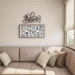 Wall Signs Lavish Home “Believe” Metal Cutout Sign -SAFAVIEH Shop dark brown lavish home wall signs hw0200055 fa 1000