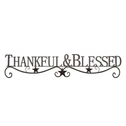 Wall Signs Lavish Home “Thankful And Blessed” Metal Cutout Sign