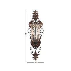 Wall Accents LITTON LANE Antique Gold Flourished Iron Candle Sconce 16 Wall Accents LITTON LANE Antique Gold Flourished Iron Candle Sconce -SAFAVIEH Shop dark brown litton lane candle holders 91512 44 1000