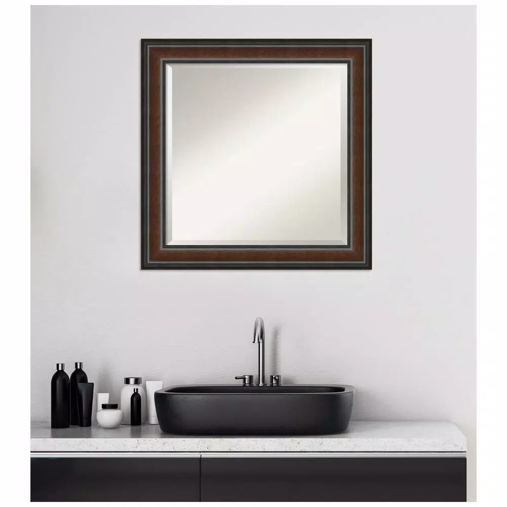 Mirrors Amanti Art Cyprus Walnut 24.88 In. X 24.88 In. Bathroom Vanity Wall Mirror 9 Mirrors Amanti Art Cyprus Walnut 24.88 In. X 24.88 In. Bathroom Vanity Wall Mirror - Image 7