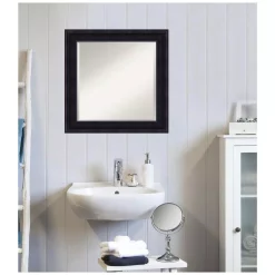 Mirrors Amanti Art Annatto 25 In. W X 25 In. H Framed Square Beveled Edge Bathroom Vanity Mirror In Dark Brown Mahogany -SAFAVIEH Shop dark brown mahogany amanti art mirrors dsw4407182 44 1000
