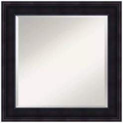 Mirrors Amanti Art Annatto 25 In. W X 25 In. H Framed Square Beveled Edge Bathroom Vanity Mirror In Dark Brown Mahogany