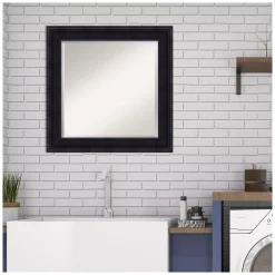 Mirrors Amanti Art Annatto 25 In. W X 25 In. H Framed Square Beveled Edge Bathroom Vanity Mirror In Dark Brown Mahogany -SAFAVIEH Shop dark brown mahogany amanti art mirrors dsw4407182 76 1000