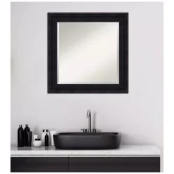 Mirrors Amanti Art Annatto 25 In. W X 25 In. H Framed Square Beveled Edge Bathroom Vanity Mirror In Dark Brown Mahogany -SAFAVIEH Shop dark brown mahogany amanti art mirrors dsw4407182 fa 1000
