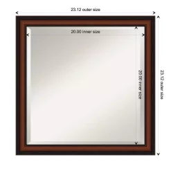 Mirrors Amanti Art Cyprus 23 In. W X 23 In. H Framed Square Beveled Edge Bathroom Vanity Mirror In Dark Brown Walnut -SAFAVIEH Shop dark brown walnut amanti art mirrors dsw4407170 1f 1000