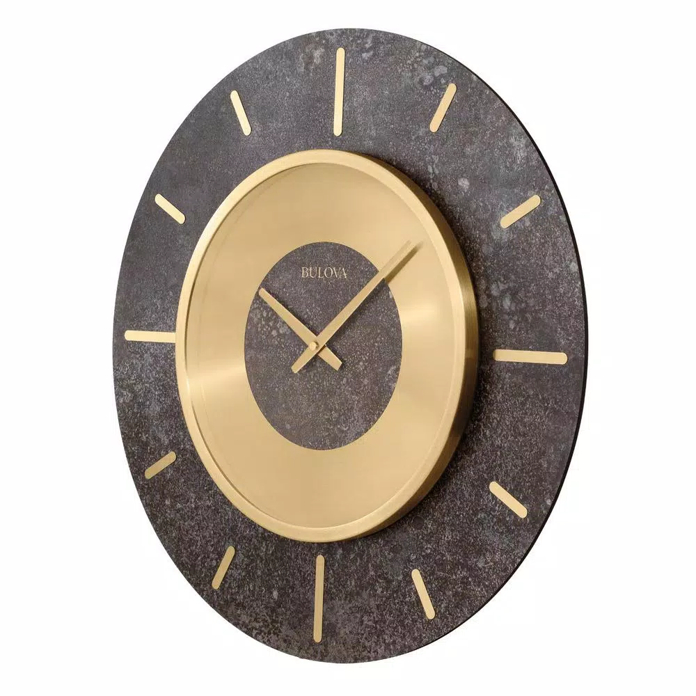Wall Clocks Bulova Oversized 23 In. Gallery Wall Clock With Brushed Brass Bezel 4 Wall Clocks Bulova Oversized 23 In. Gallery Wall Clock With Brushed Brass Bezel - Image 2