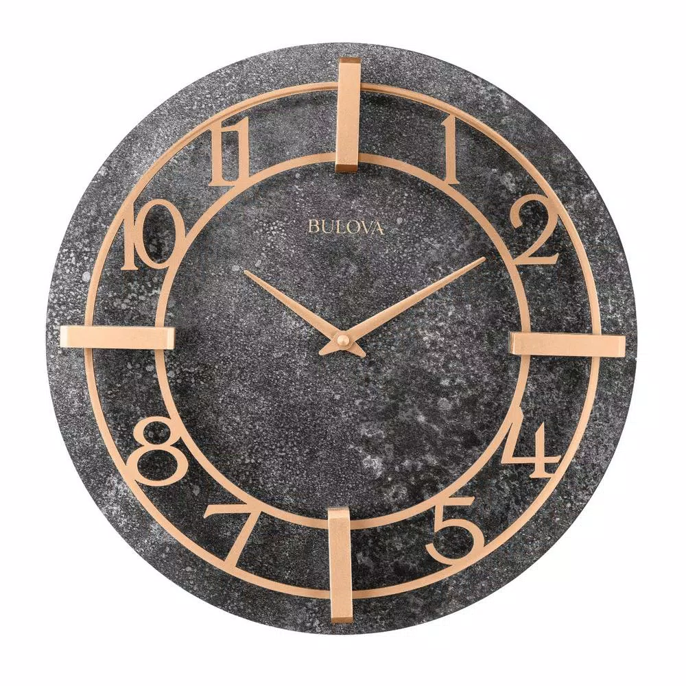 Wall Clocks Bulova Retro Classic Granite Tone 16 In. Round Wall Clock 3 Wall Clocks Bulova Retro Classic Granite Tone 16 In. Round Wall Clock