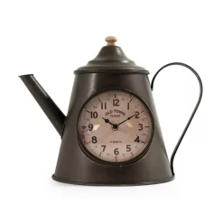 Table Clocks Zentique Dark Grey Distressed Iron Pitcher Table Clock