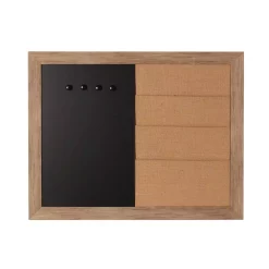 Memo Boards DesignOvation Beatrice Rustic Brown Multi-Function Pockets Memo Board