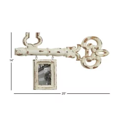 Picture Frames LITTON LANE 4 In. X 6 In. Decorative Antique Key And Hanging Picture Frame Wall Decor With Distressed White Finish -SAFAVIEH Shop distressed white litton lane picture frames 20470 1f 1000